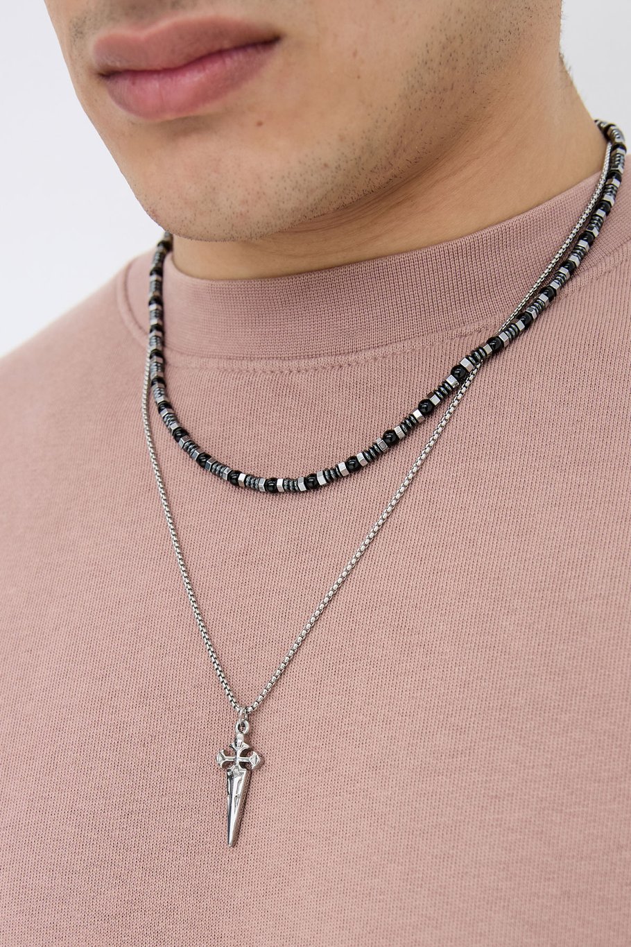 collana da uomo semplice con ciondolo a forma di spada h5Immagine4